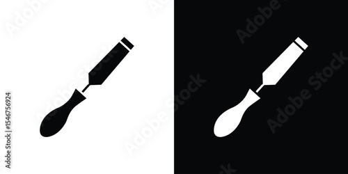 Chisel icon of a flat style vector