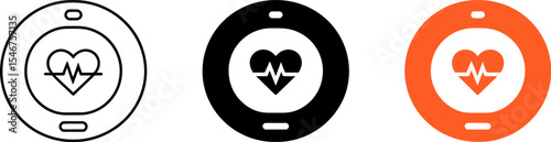 Heart rate monitor icon vector illustration for health and fitness tracker app design concept 100 char editable stock vector
