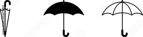 Vector umbrella illustration set for rainy weather protection and fashion accessory design concept editable stock vector