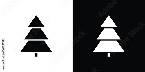 Christmas tree icon of a flat style vector