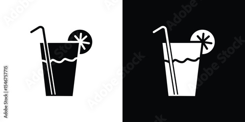 Citrus Glass icon of a flat style vector