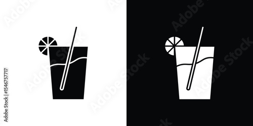 Citrus Glass icon of a flat style vector