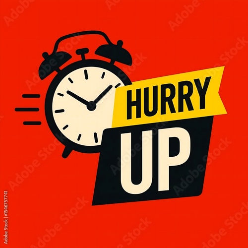 Hurry Up Alarm Clock Urgent Promotional Banner Design