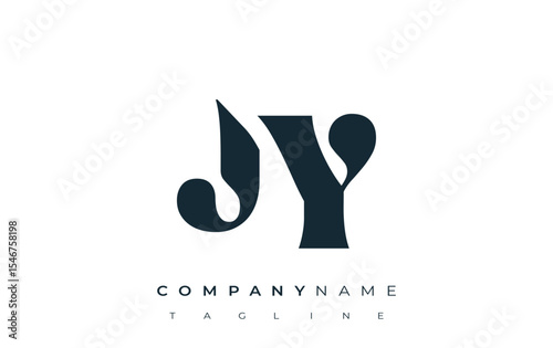 JY Creative Abstract Typography Logo Design. Elegant logo combining bold typography and creative shapes, ideal for branding and identity solutions.