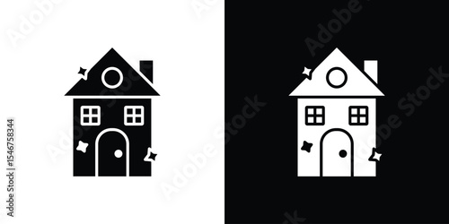 Clean house icon of a flat style vector