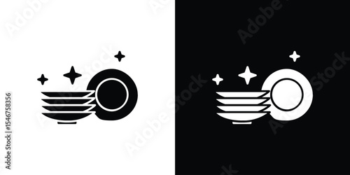 Clean plate icon of a flat style vector