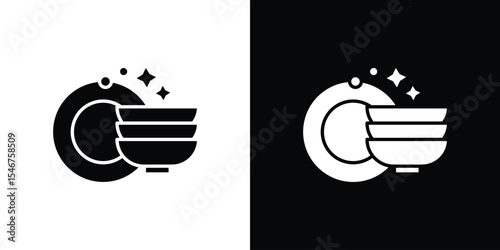 Clean plate icon of a flat style vector