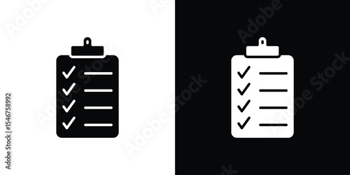 Clipboard icon of a flat style vector