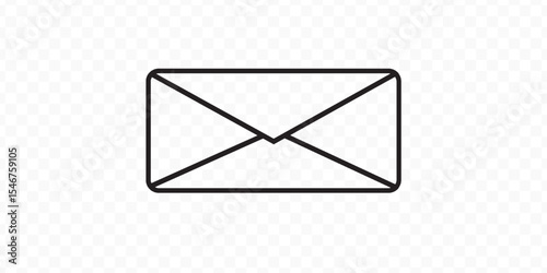 Envelope mail icon set. newsletter web buttons. close email letter outline vector symbol. flat thin e-mail pictogram on white background. send mail message line sign. Communication, Messaging, Social