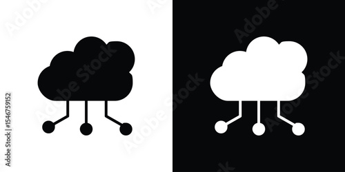 Cloud computing icon of a flat style vector