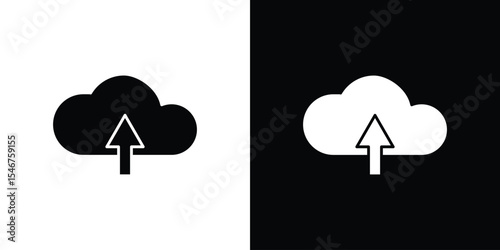 Cloud upload icon of a flat style vector