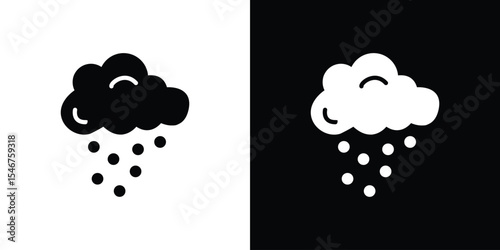 Cloud hail icon of a flat style vector