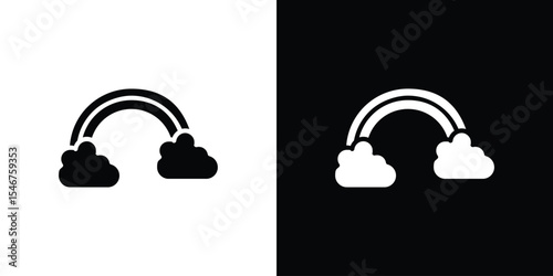 Cloud rainbow icon of a flat style vector