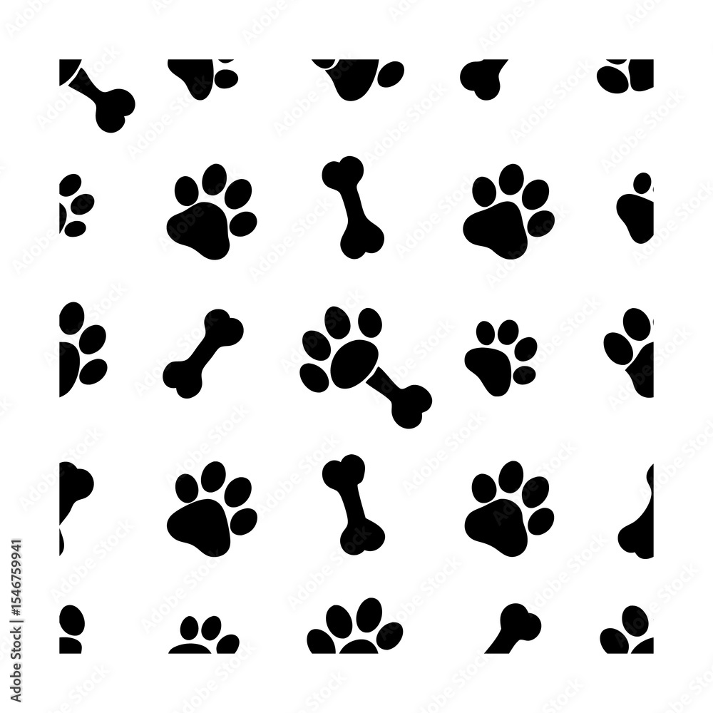 Fototapeta premium set of black and white cats