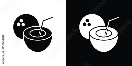 Coconut icon of a flat style vector