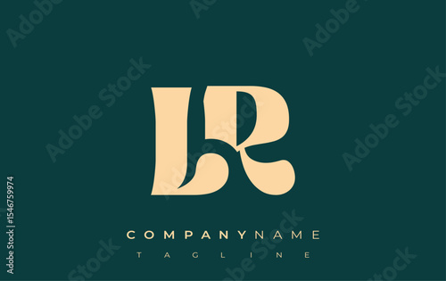 LR Creative Abstract Typography Logo Design. Elegant logo combining bold typography and creative shapes, ideal for branding and identity solutions.