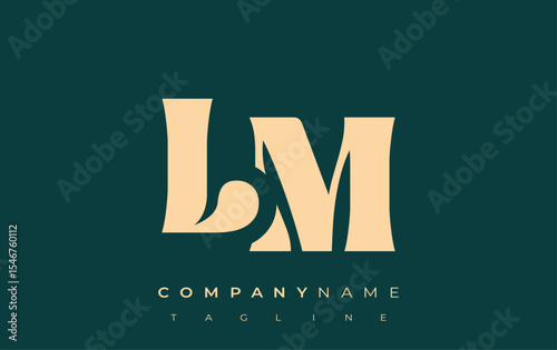 LM Creative Abstract Typography Logo Design. Elegant logo combining bold typography and creative shapes, ideal for branding and identity solutions.