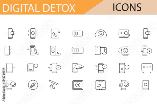 Minimalist Digital Detox Icons for Screen-Free Time