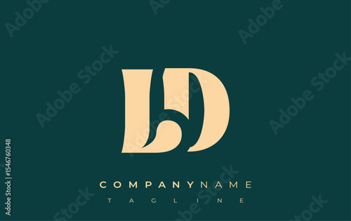 LD Creative Abstract Typography Logo Design. Elegant logo combining bold typography and creative shapes, ideal for branding and identity solutions.