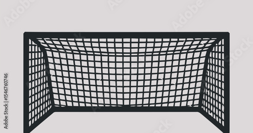 Simple Black and White Soccer Goal with Net