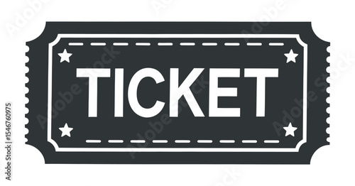 Simple black and white ticket icon design