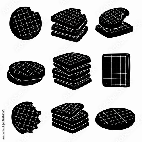 Waffle cookies assortment breakfast sweet snack