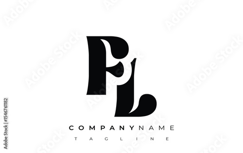 FL Creative Abstract Typography Logo Design. Elegant logo combining bold typography and creative shapes, ideal for branding and identity solutions.