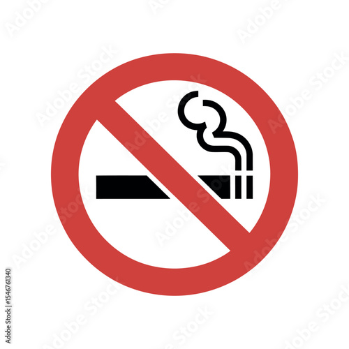 No Smoking Sign Red Circle Prohibition Symbol