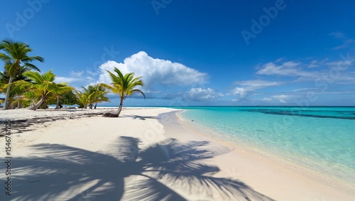 Tropical beach scene palm trees white sand turquoise water free beach background