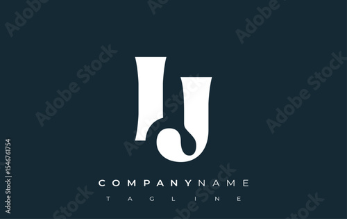 IJ Creative Abstract Typography Logo Design. Elegant logo combining bold typography and creative shapes, ideal for branding and identity solutions.