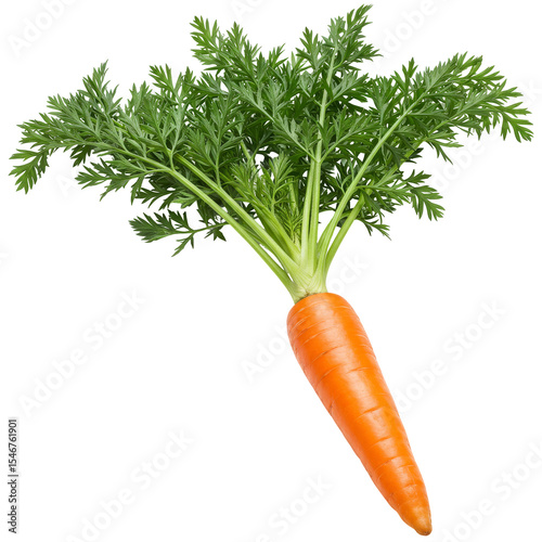 Fresh Carrot with leaves  isolated on transparent background. Clipping path. PNG 
