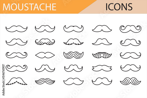 Collection of Mustache Icons in Various Styles