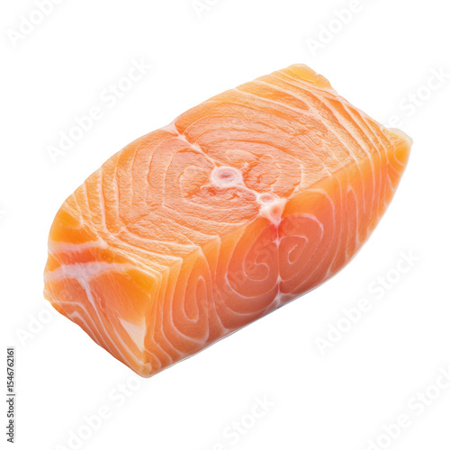 Raw Salmon Fish piece isolated on transparent background, Fish Meal Slice PNG 