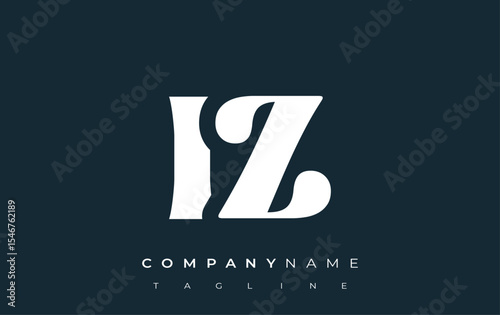 IZ Creative Abstract Typography Logo Design. Elegant logo combining bold typography and creative shapes, ideal for branding and identity solutions.