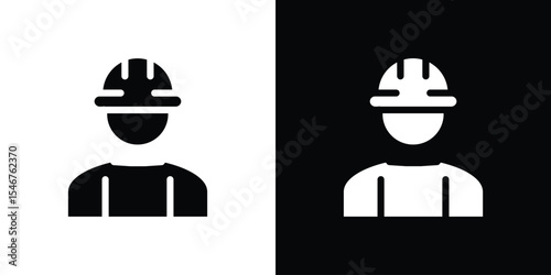 Construction worker icon of a flat style vector