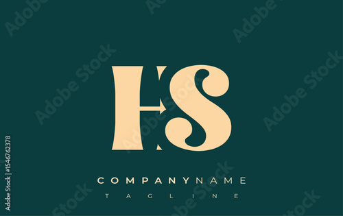 HS Creative Abstract Typography Logo Design. Elegant logo combining bold typography and creative shapes, ideal for branding and identity solutions.