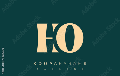 HO Creative Abstract Typography Logo Design. Elegant logo combining bold typography and creative shapes, ideal for branding and identity solutions.