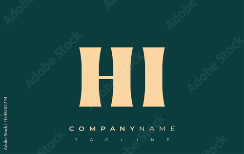 HI Creative Abstract Typography Logo Design. Elegant logo combining bold typography and creative shapes, ideal for branding and identity solutions.