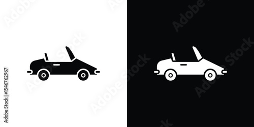 Convertible car icon of a flat style vector