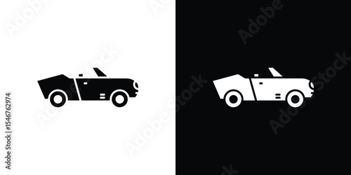 Convertible car icon of a flat style vector