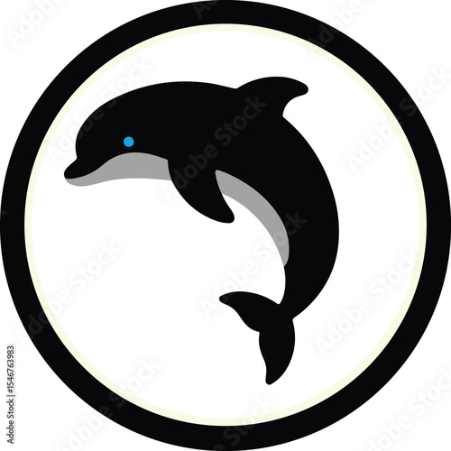 Playful dolphin illustration aquatic mammal design