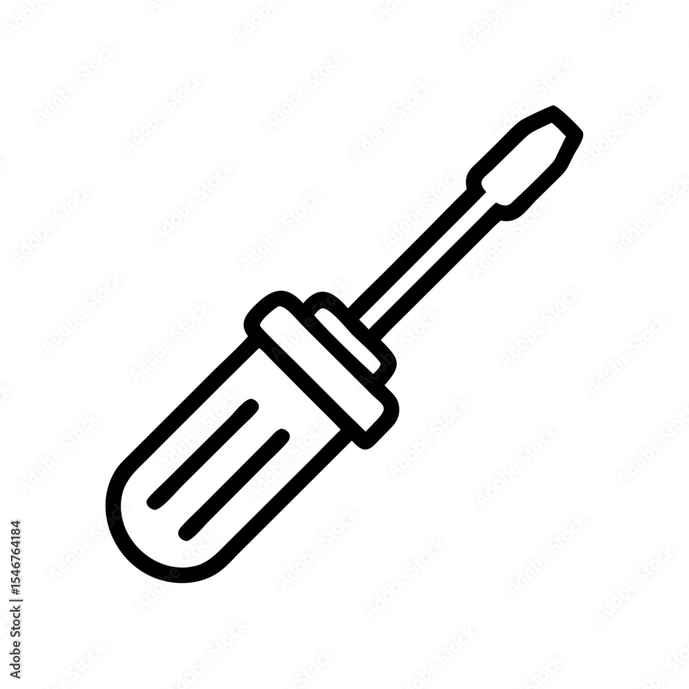Screwdriver icon vector line art and outline vector icon