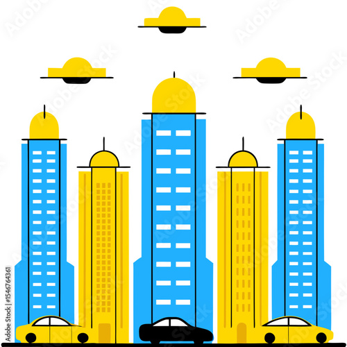 3D modeling cityscape with skyscrapers