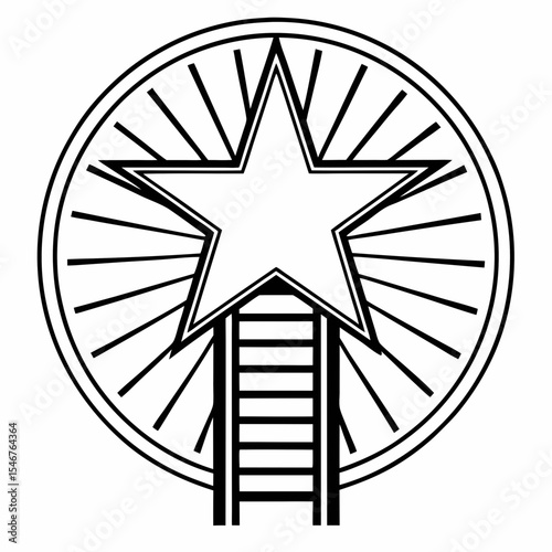 Ambition icon with star and ladder