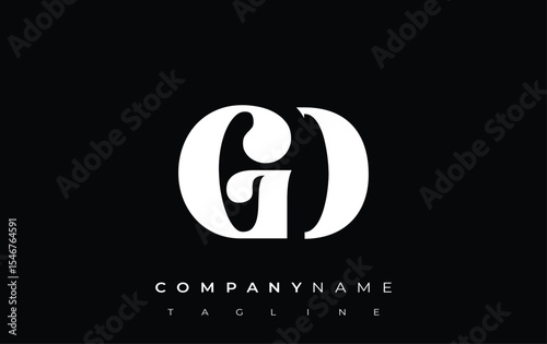 GD Creative Abstract Typography Logo Design. Elegant logo combining bold typography and creative shapes, ideal for branding and identity solutions.