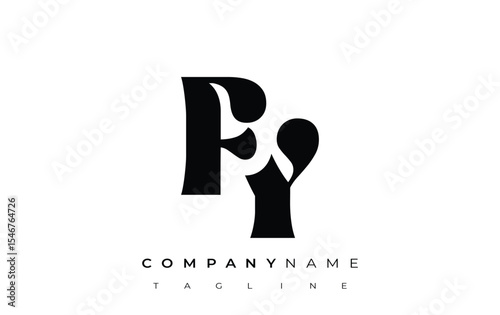 FY Creative Abstract Typography Logo Design. Elegant logo combining bold typography and creative shapes, ideal for branding and identity solutions.