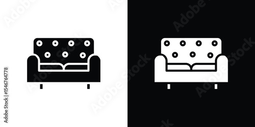Couch icon of a flat style vector