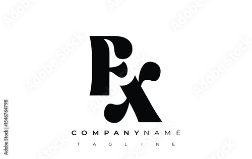 FX Creative Abstract Typography Logo Design. Elegant logo combining bold typography and creative shapes, ideal for branding and identity solutions.