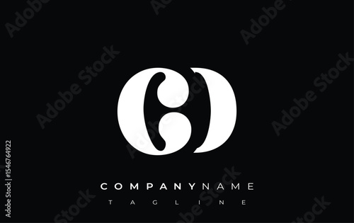 CD Creative Abstract Typography Logo Design. Elegant logo combining bold typography and creative shapes, ideal for branding and identity solutions.