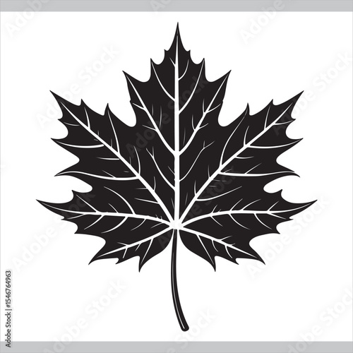 Maple leaf vector icon silhouette autumn foliage design